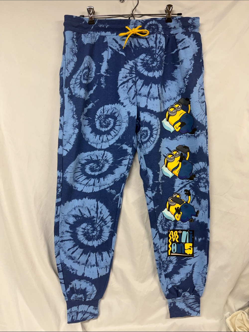MinionsBlue Tie-Dye Jogger Pants with Character Patches